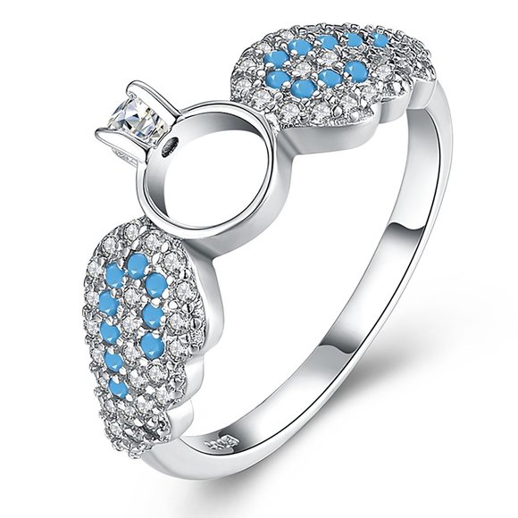 New 925 silver ring, sterling silver jewelry for woman, size 6-8 - Picture 1 of 9